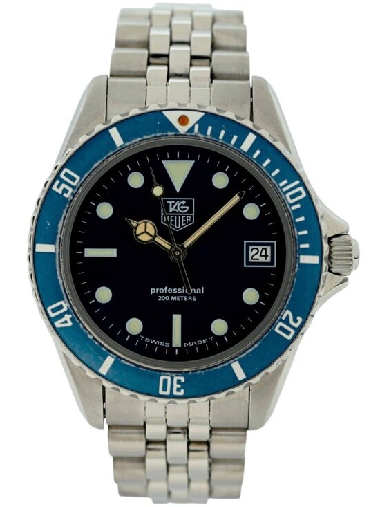 Tag Heuer 37mm Men\'s Blue Dial 1000 Series Dive Watch Jubilee Band! 980.613 B! main image 5